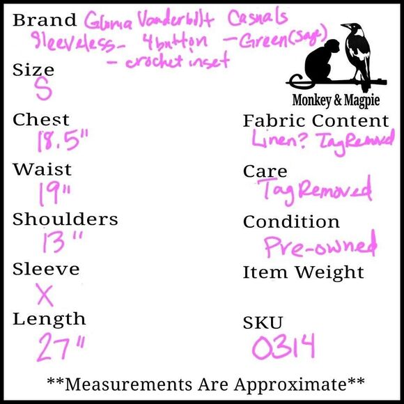 GLORIA VANDERBILT  Women's Sage Green Maggie Tank Top Sleeveless V-Neck Shirt - Picture 7 of 7